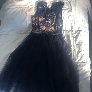 Haute Monde Royal Blue Embroidered Dress